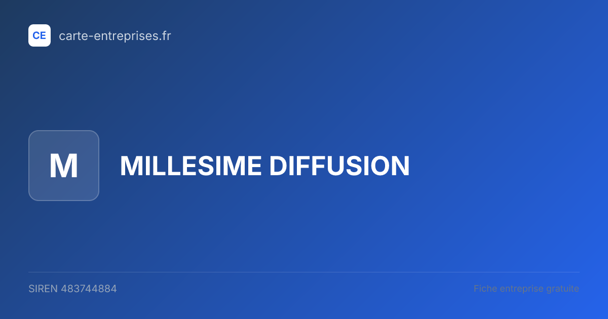 MILLESIME DIFFUSION — 483744884 — fiche entreprise