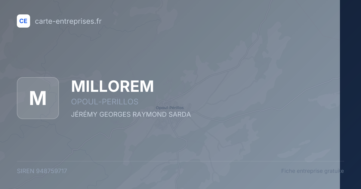 MILLOREM — 948759717 — fiche entreprise