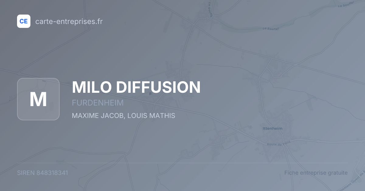 MILO DIFFUSION — 848318341 — fiche entreprise