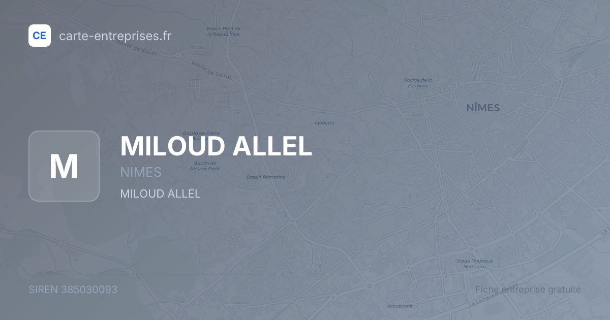 MILOUD ALLEL — 385030093 — fiche entreprise
