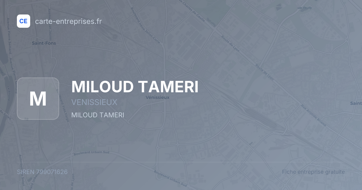 MILOUD TAMERI — 799071626 — fiche entreprise