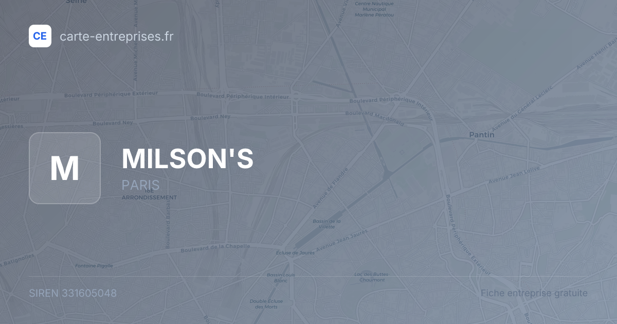 MILSON'S — 331605048 — fiche entreprise