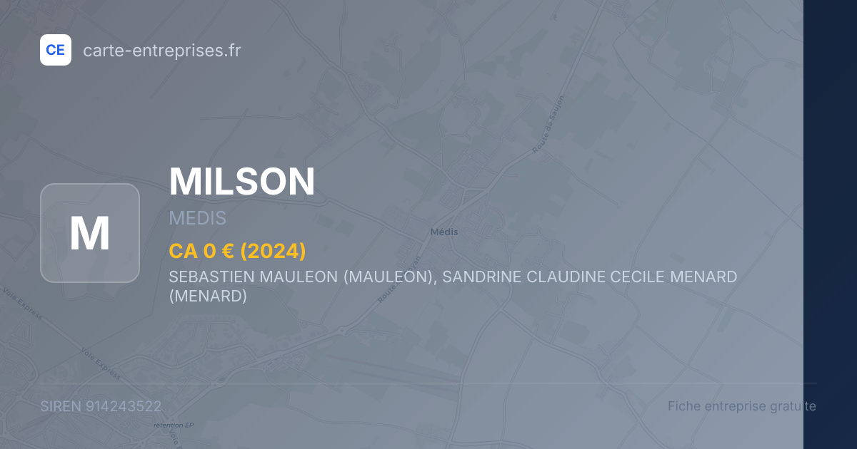 MILSON — 914243522 — fiche entreprise