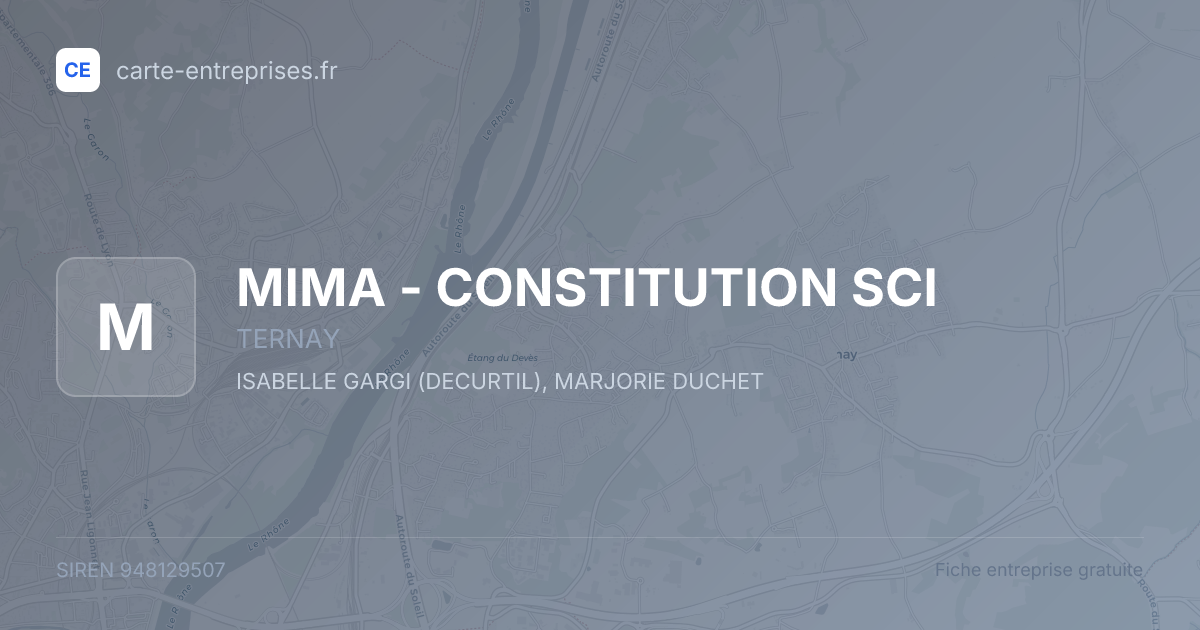 MIMA - CONSTITUTION SCI — 948129507 — fiche entreprise