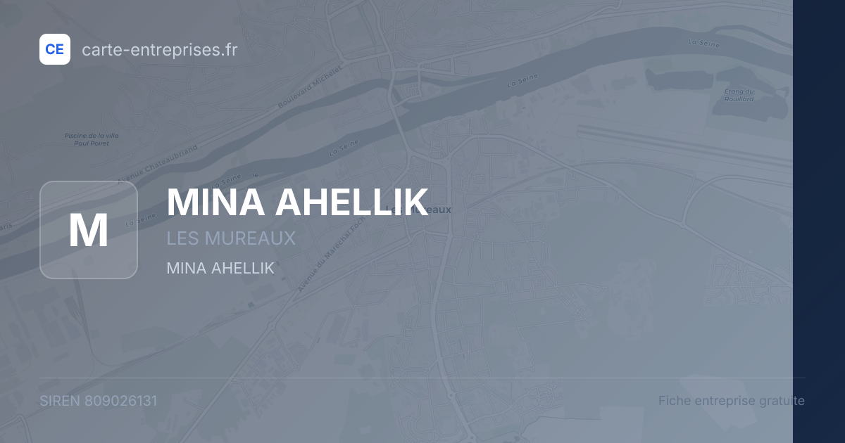 MINA AHELLIK — 809026131 — fiche entreprise
