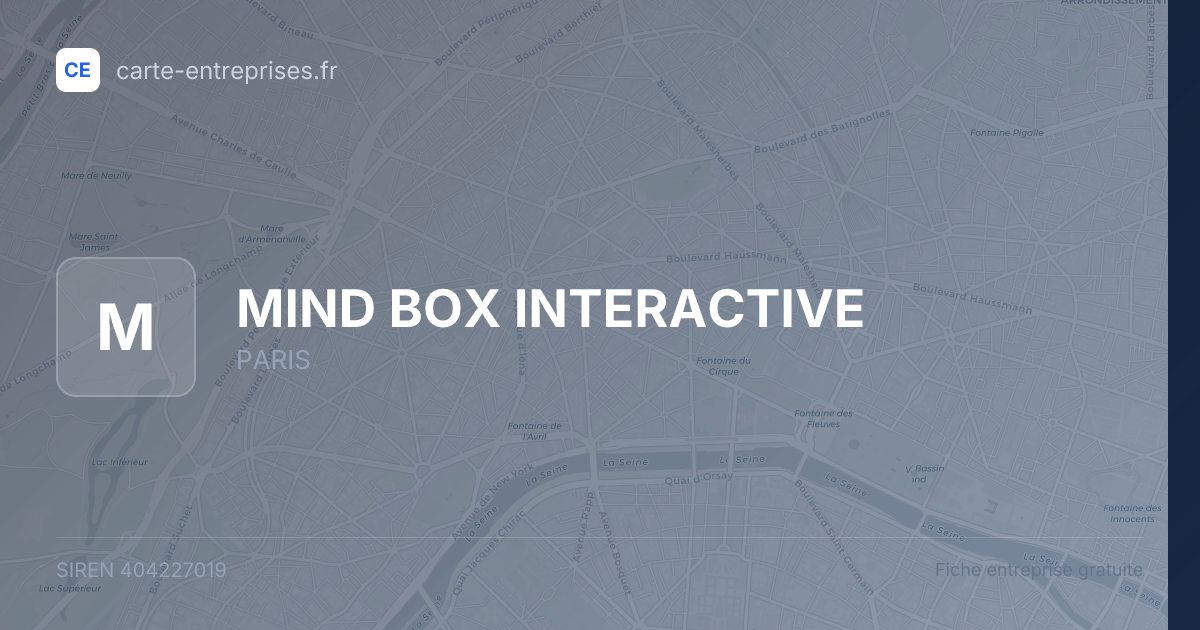 MIND BOX INTERACTIVE — 404227019 — fiche entreprise