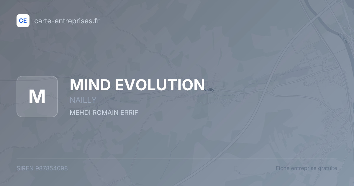 MIND EVOLUTION — 987854098 — fiche entreprise