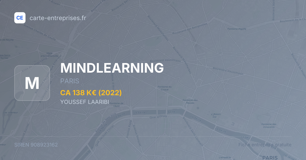 MINDLEARNING — 908923162 — fiche entreprise
