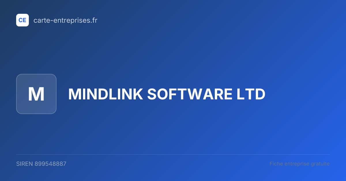 MINDLINK SOFTWARE LTD — 899548887 — fiche entreprise