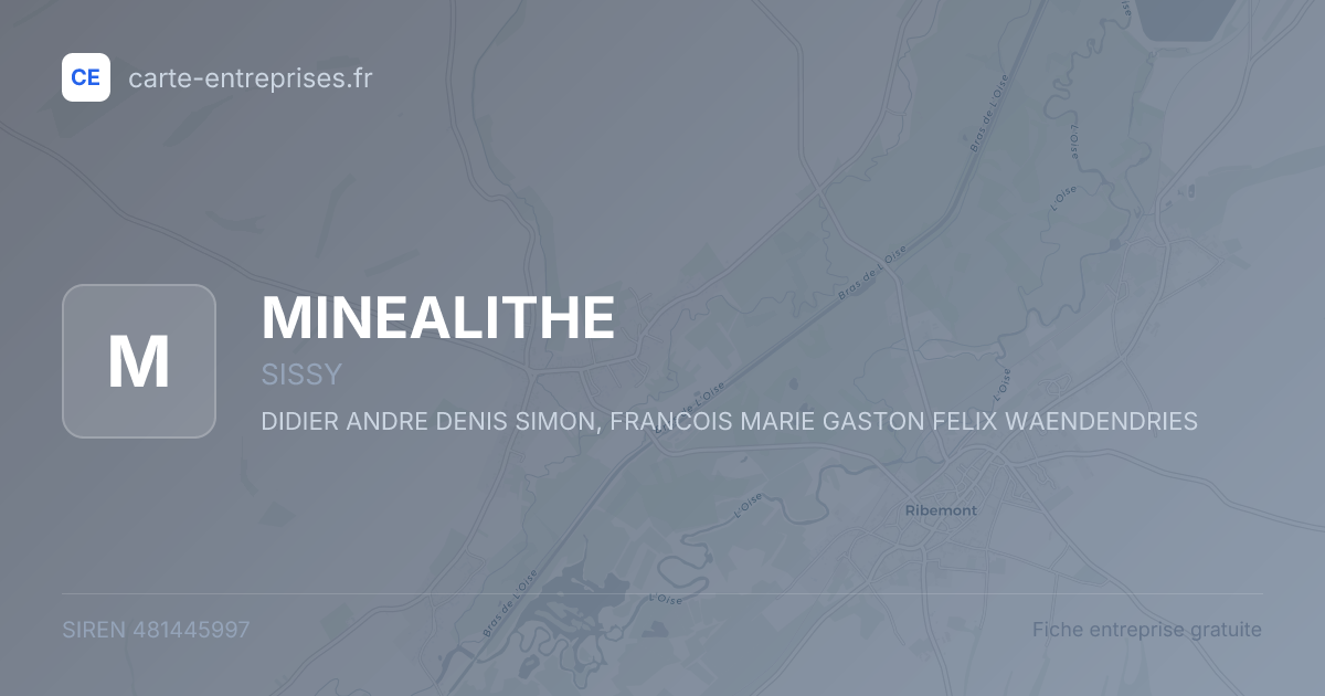 MINEALITHE — 481445997 — fiche entreprise