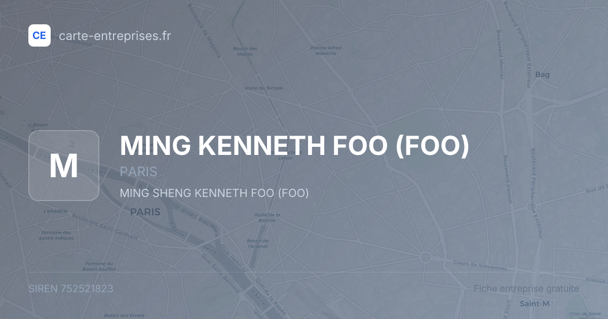 MING KENNETH FOO (FOO) — 752521823 — fiche entreprise