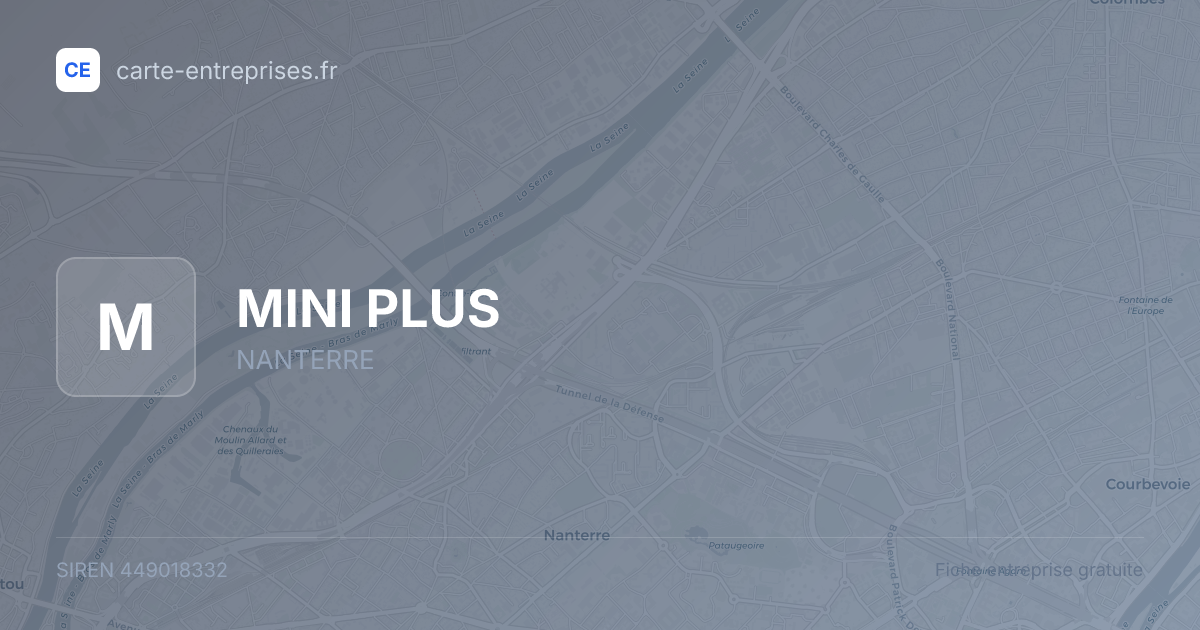 MINI PLUS — 449018332 — fiche entreprise