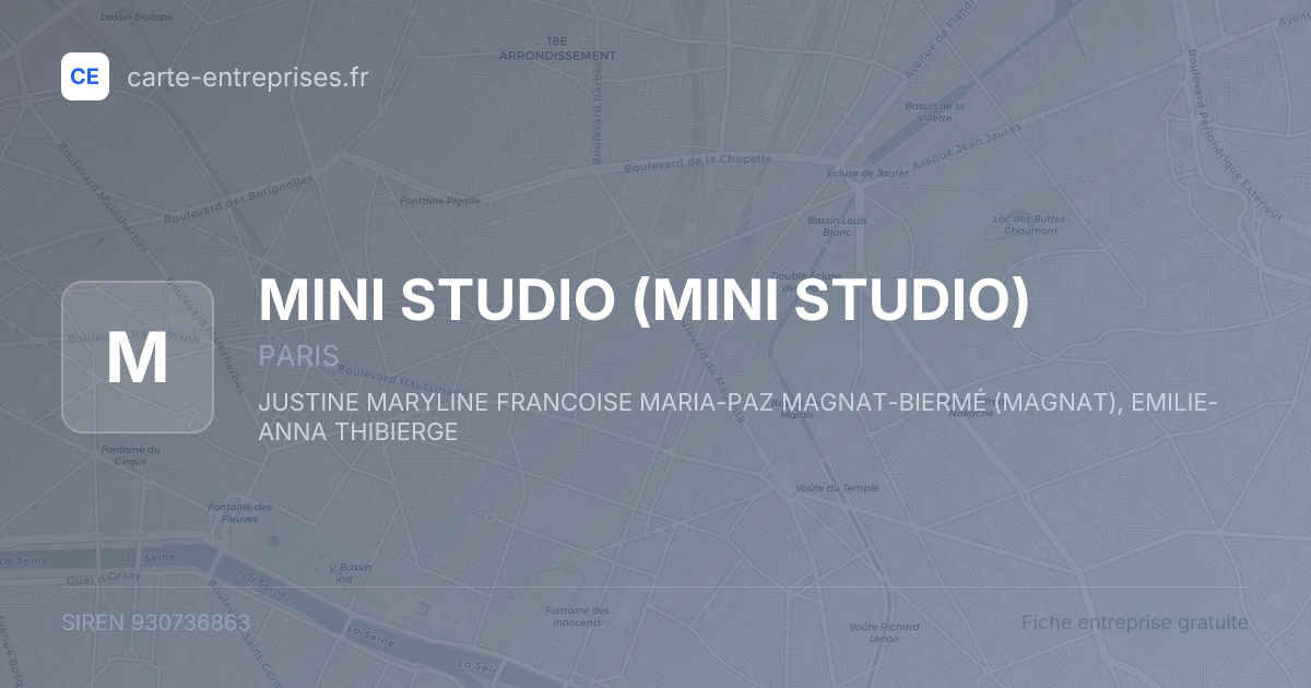 MINI STUDIO — 930736863 — fiche entreprise