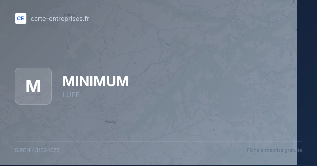 MINIMUM — 431324078 — fiche entreprise