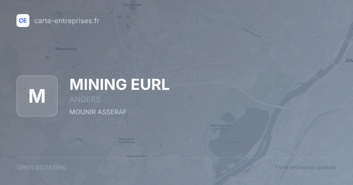 MINING EURL — 832183990 — fiche entreprise