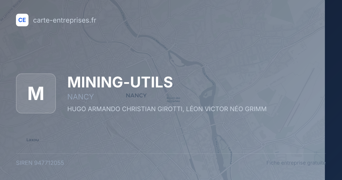 MINING-UTILS — 947712055 — fiche entreprise