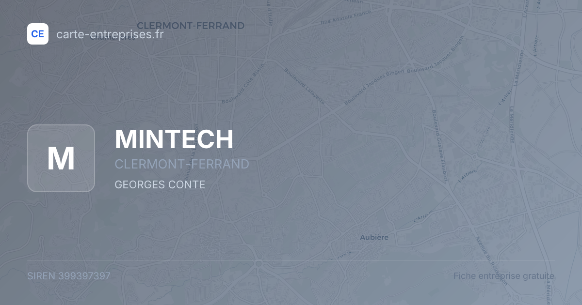 MINTECH — 399397397 — fiche entreprise