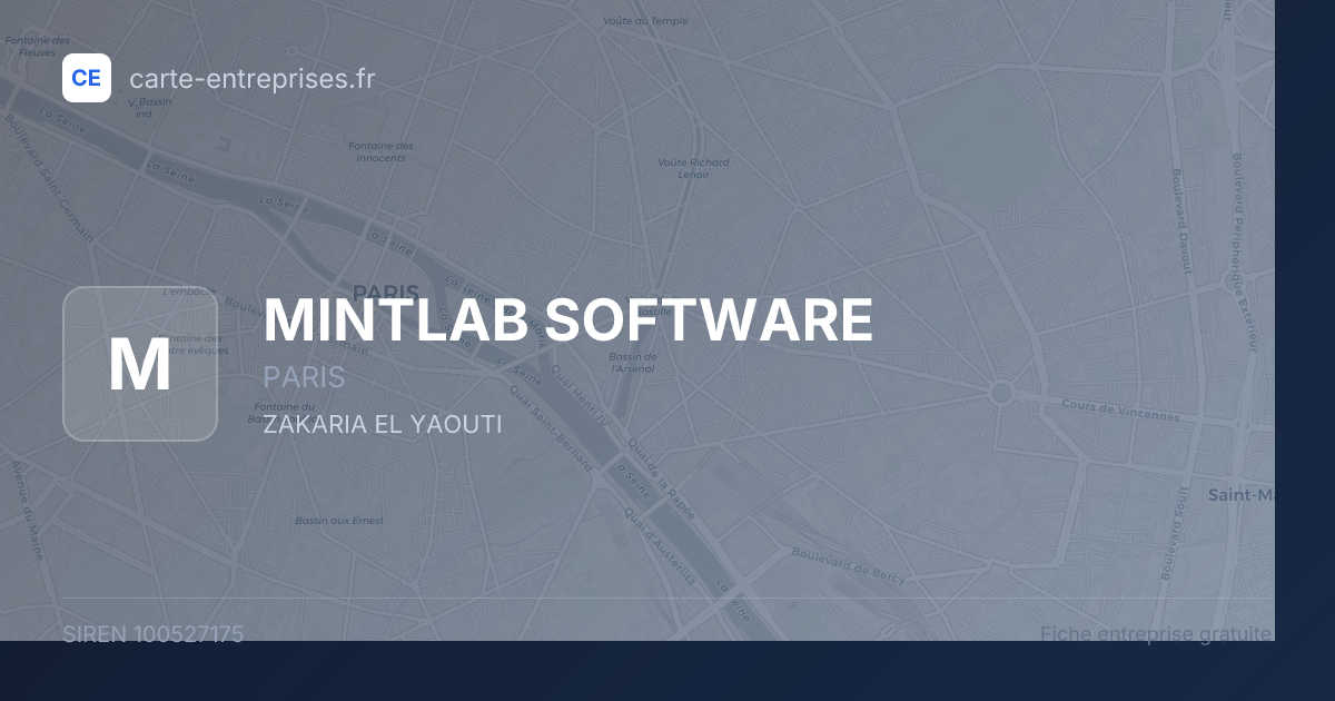 MINTLAB SOFTWARE — 100527175 — fiche entreprise