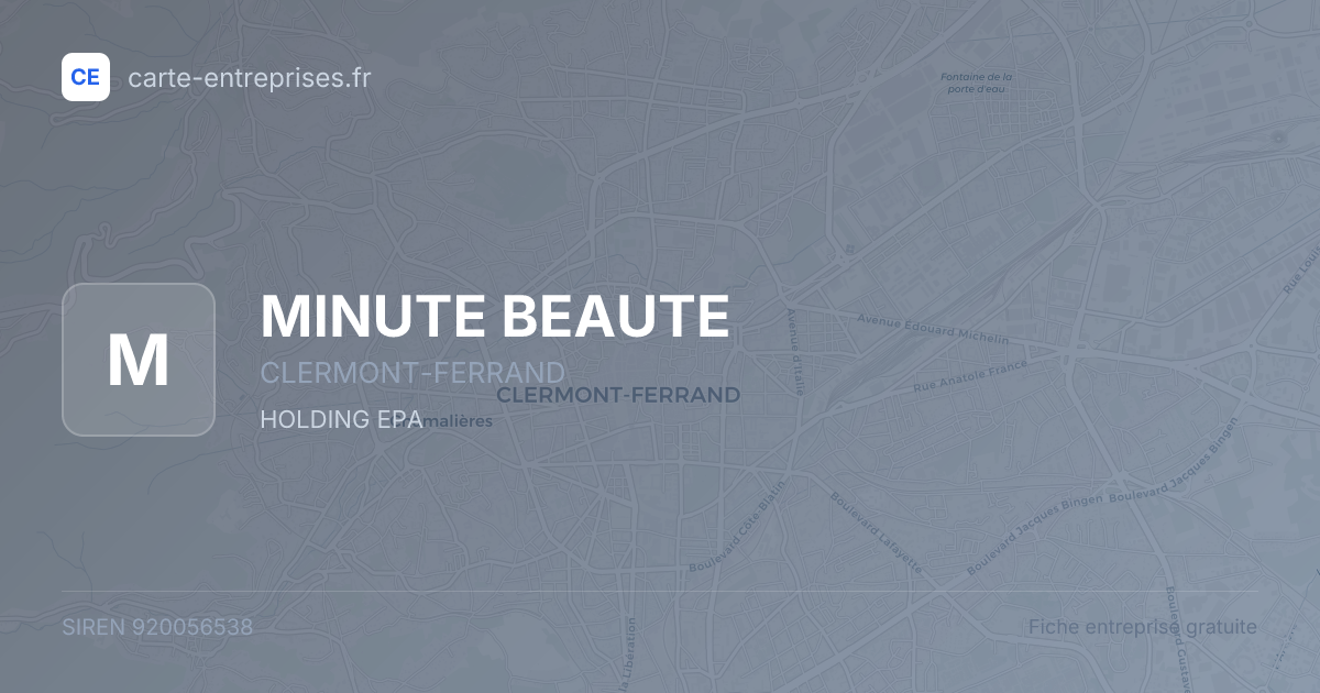 MINUTE BEAUTE — 920056538 — fiche entreprise
