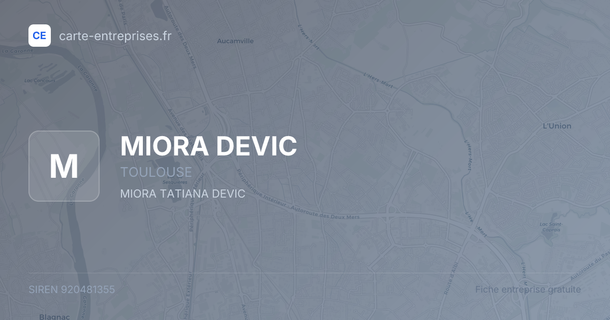MIORA DEVIC — 920481355 — fiche entreprise