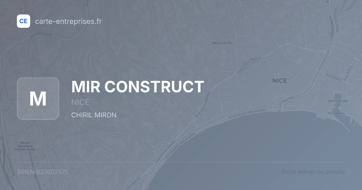 MIR CONSTRUCT — 937602571 — fiche entreprise