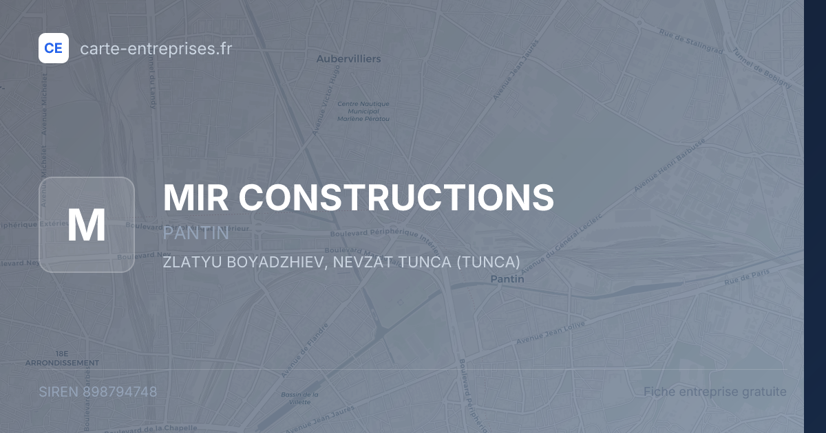 MIR CONSTRUCTIONS — 898794748 — fiche entreprise