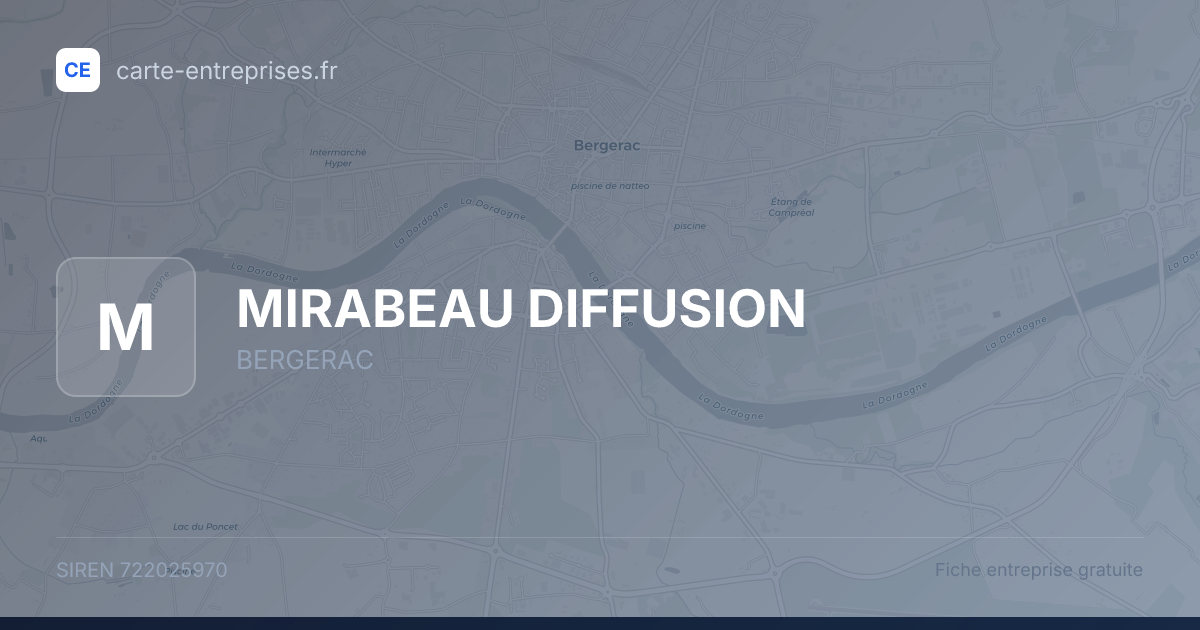 MIRABEAU DIFFUSION — 722025970 — fiche entreprise