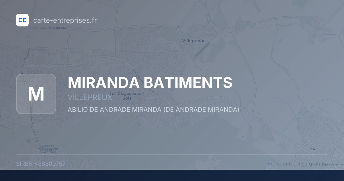 MIRANDA BATIMENTS — 488809757 — fiche entreprise