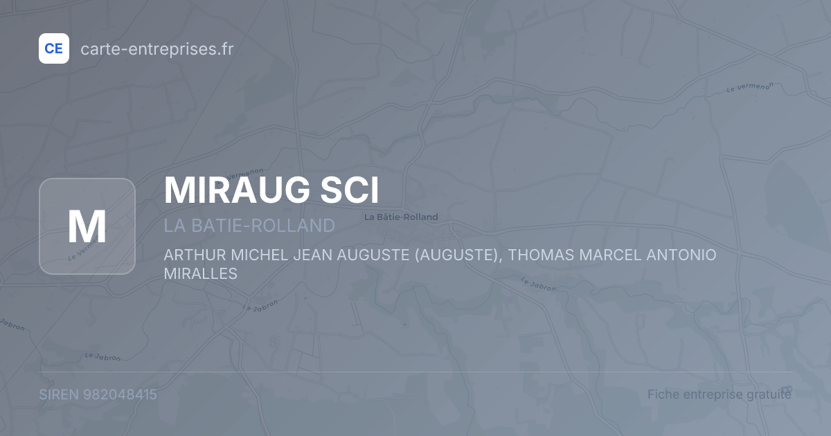 MIRAUG SCI — 982048415 — fiche entreprise
