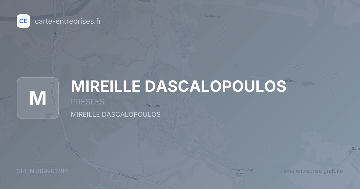 MIREILLE DASCALOPOULOS — 889901294 — fiche entreprise