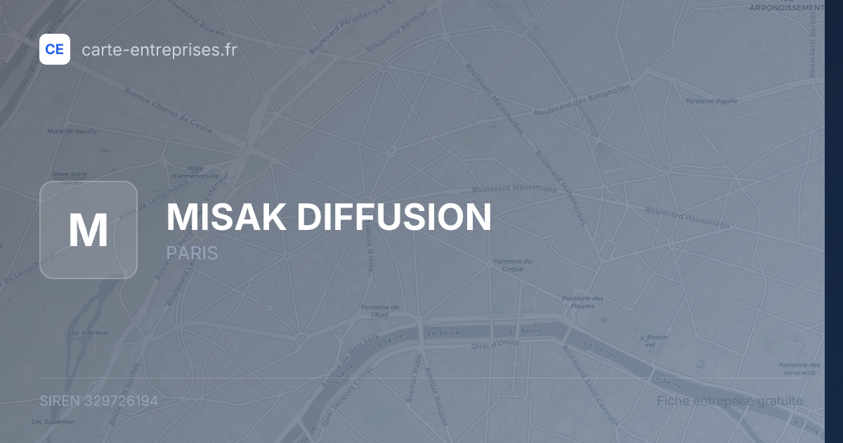 MISAK DIFFUSION — 329726194 — fiche entreprise