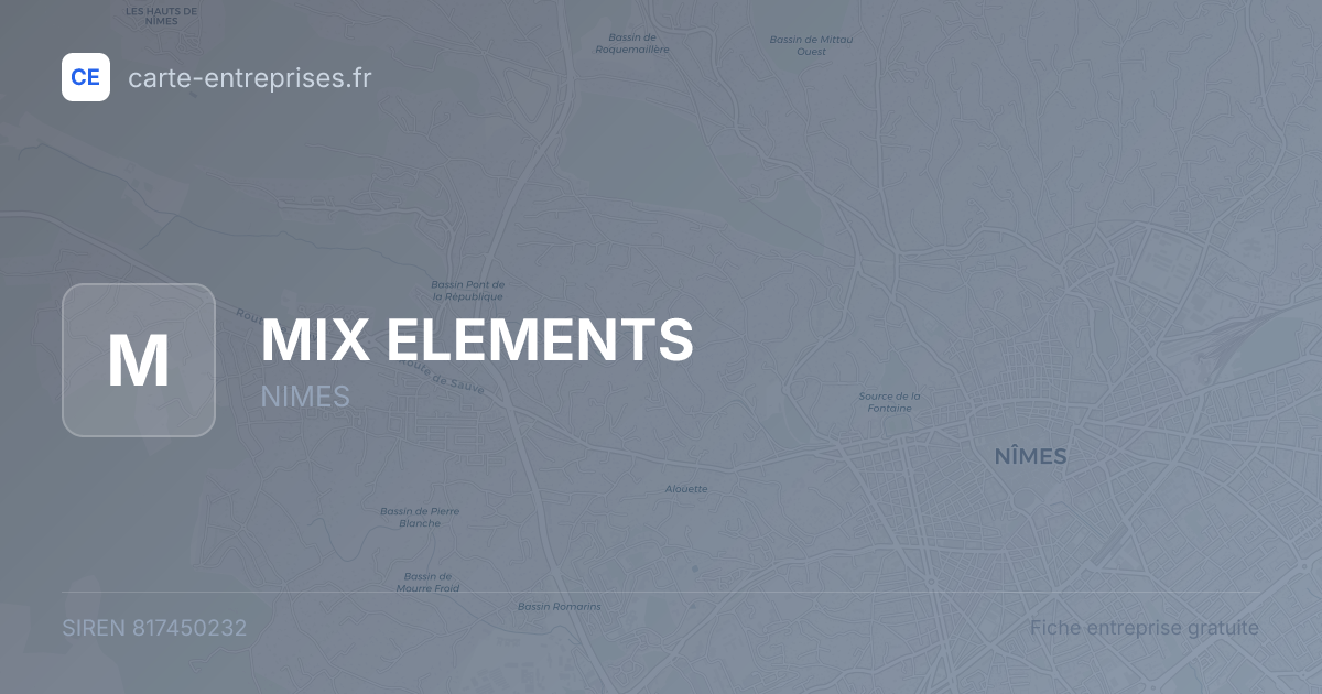 MIX ELEMENTS — 817450232 — fiche entreprise