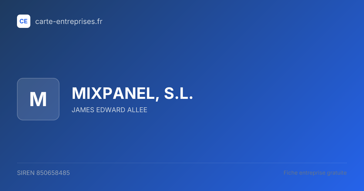 MIXPANEL, S.L. — 850658485 — fiche entreprise