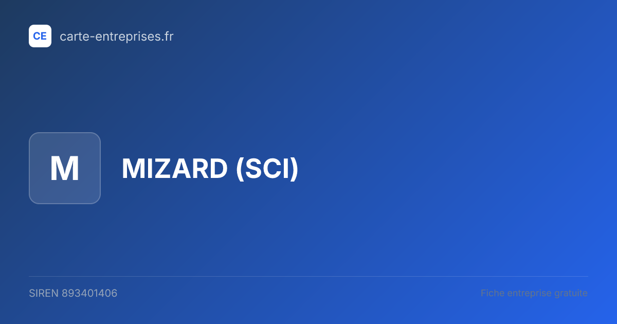 MIZARD (SCI) — 893401406 — fiche entreprise