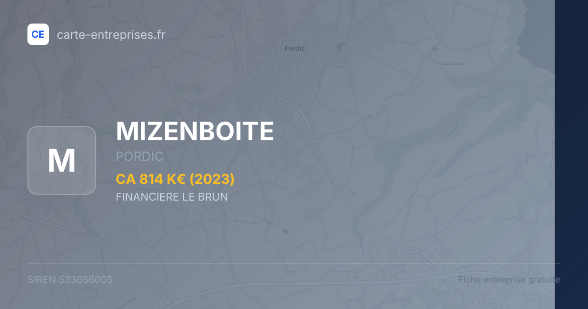 MIZENBOITE — 533656005 — fiche entreprise