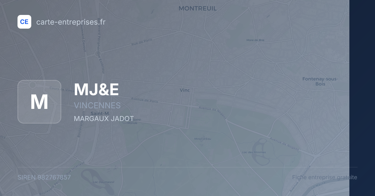 MJ&E — 982767857 — fiche entreprise