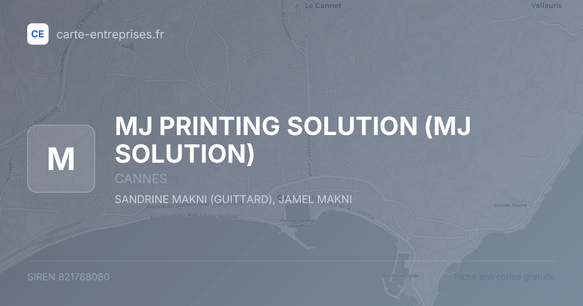 MJ PRINTING SOLUTION (MJ SOLUTION) — 821788080 — fiche entreprise