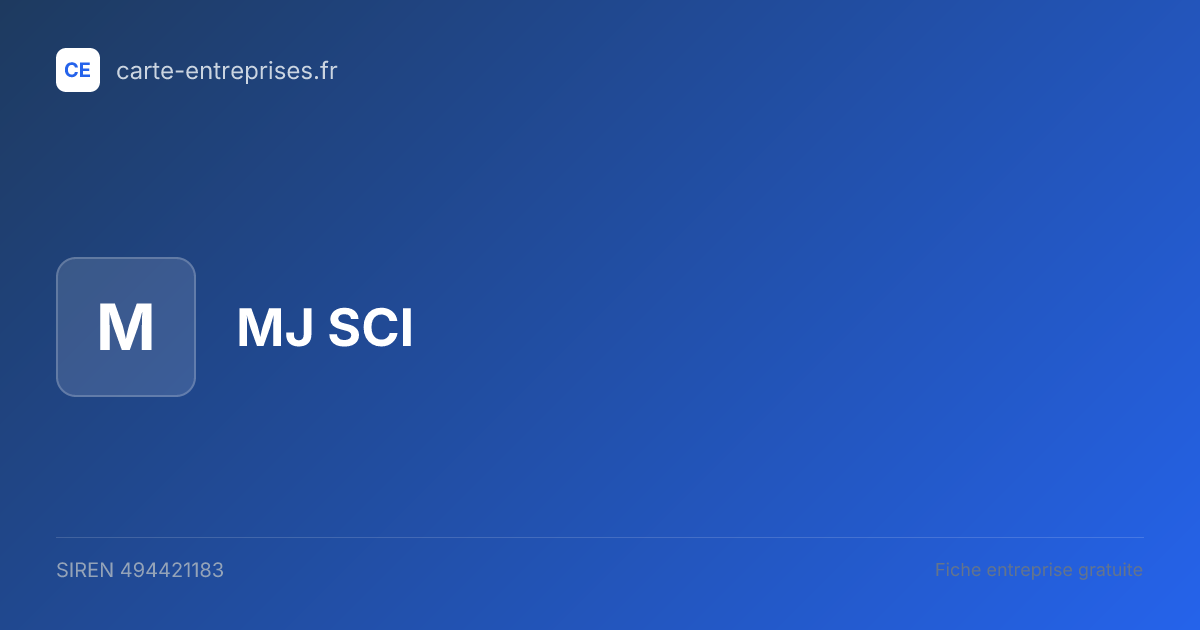 MJ SCI — 494421183 — fiche entreprise