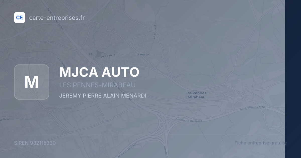MJCA AUTO — 932115330 — fiche entreprise
