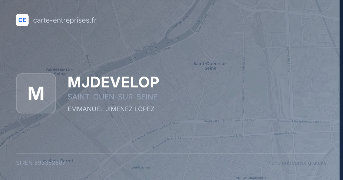 MJDEVELOP — 893352807 — fiche entreprise