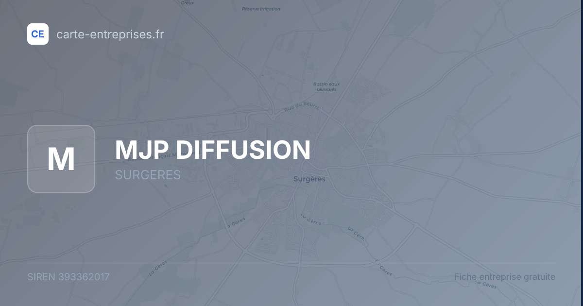 MJP DIFFUSION — 393362017 — fiche entreprise