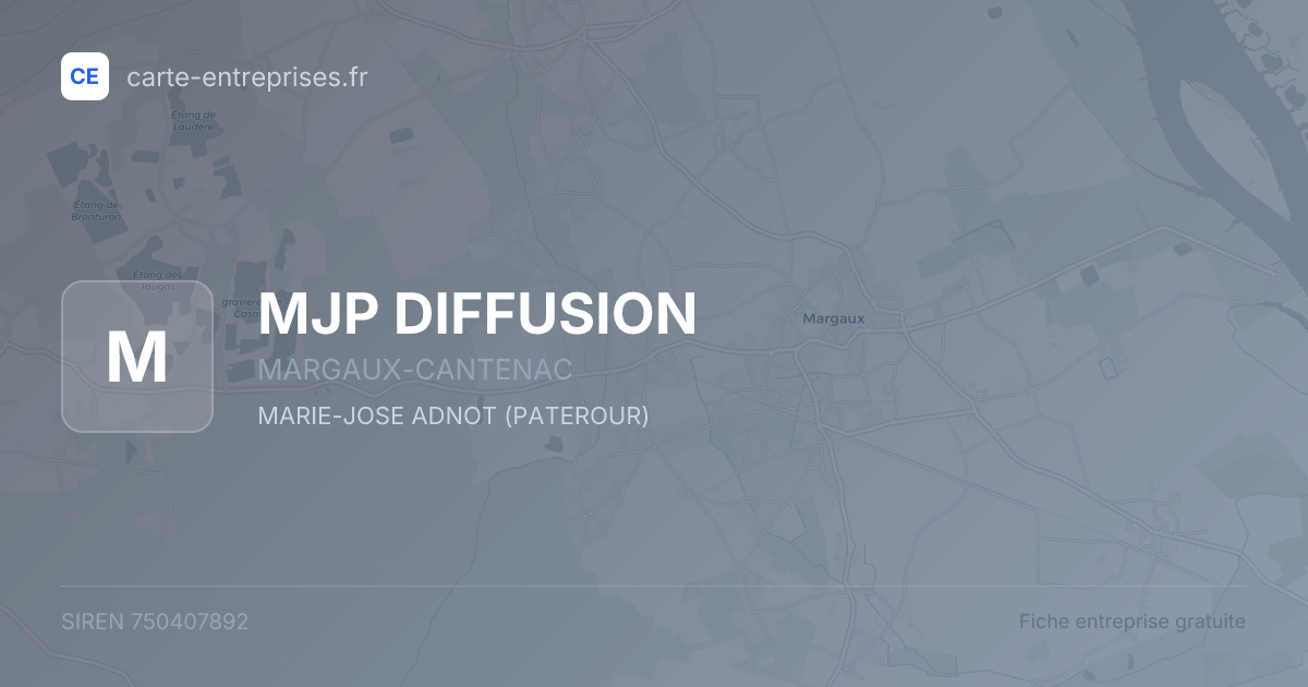 MJP DIFFUSION — 750407892 — fiche entreprise