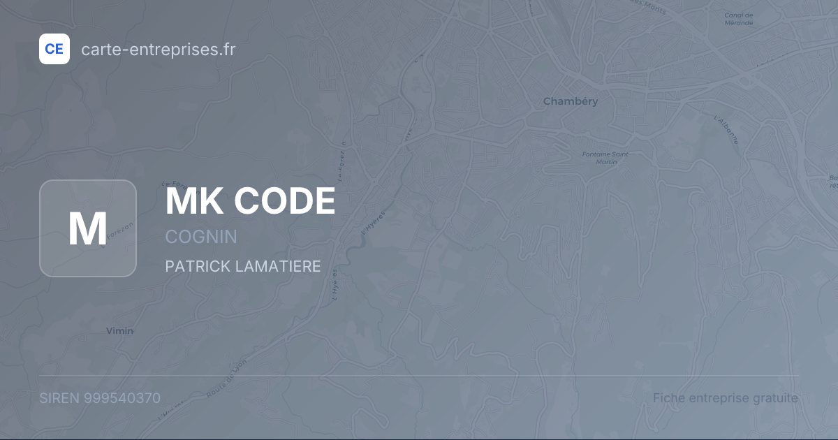 MK CODE — 999540370 — fiche entreprise