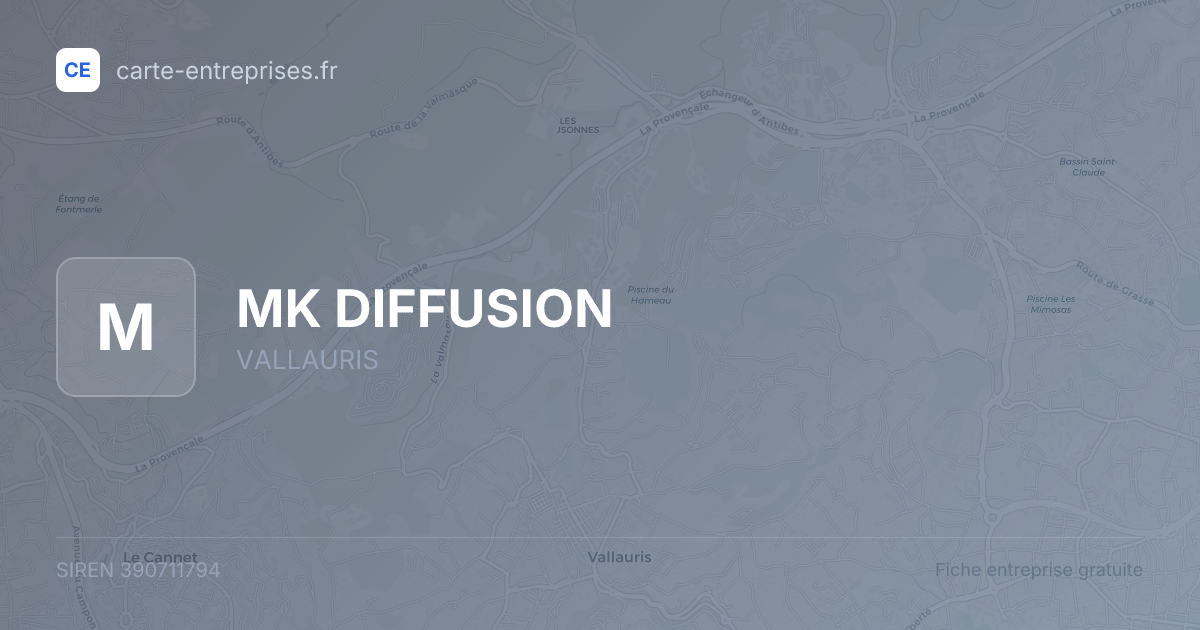 MK DIFFUSION — 390711794 — fiche entreprise
