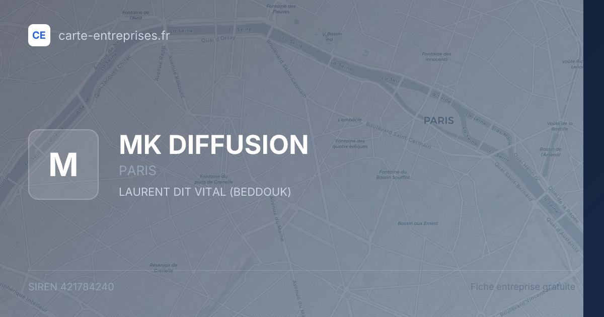 MK DIFFUSION — 421784240 — fiche entreprise