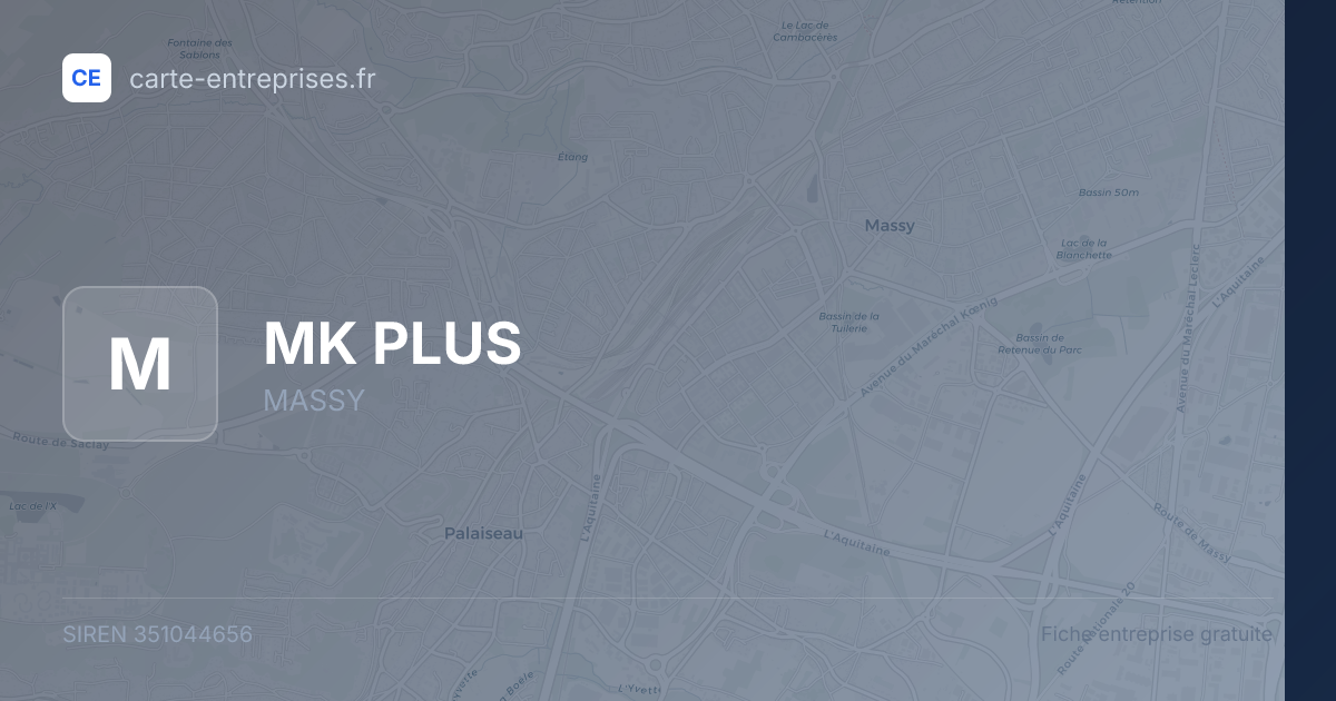 MK PLUS — 351044656 — fiche entreprise