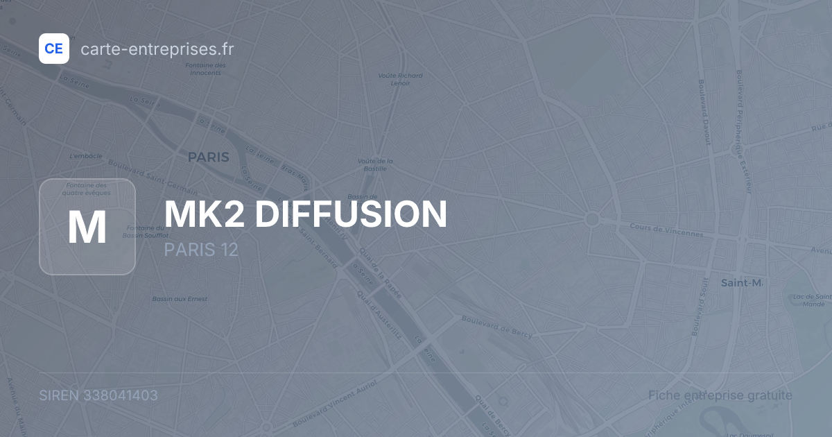 MK2 DIFFUSION — 338041403 — fiche entreprise