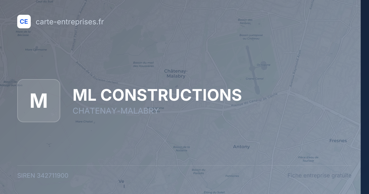 ML CONSTRUCTIONS — 342711900 — fiche entreprise
