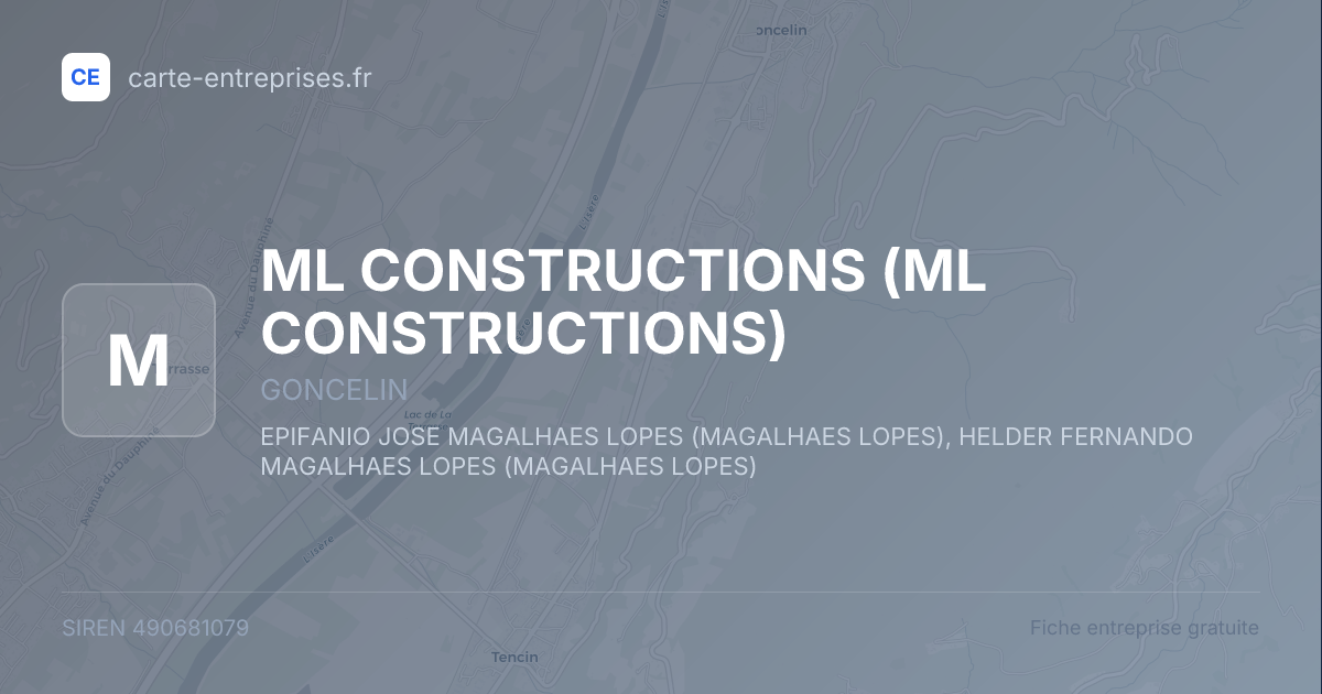 ML CONSTRUCTIONS — 490681079 — fiche entreprise