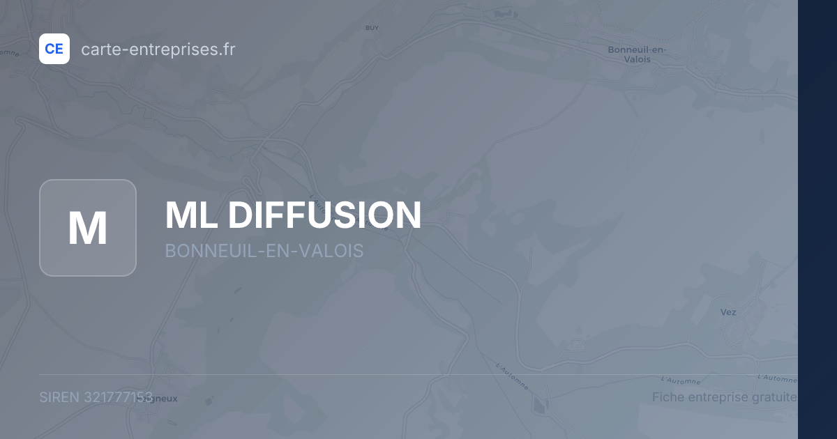 ML DIFFUSION — 321777153 — fiche entreprise